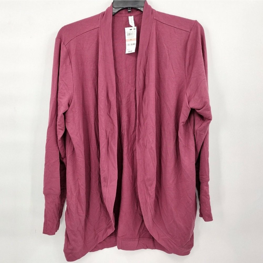 *Ideology Womens Red Open Front Layering Cardigan Top Plus Size 2X XXL NWT
